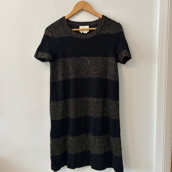Kate Spade Freyda Metallic Sparkle Stripe Mini Dress | Size Medium - Picture 3 of 11